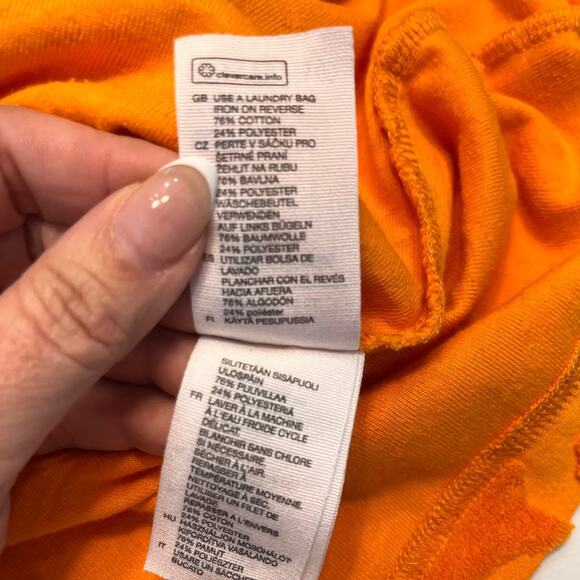 & Other Stories Orange Terry Leaf Print T Shirt Dress Size 0 NWOT - Picture 10 of 12